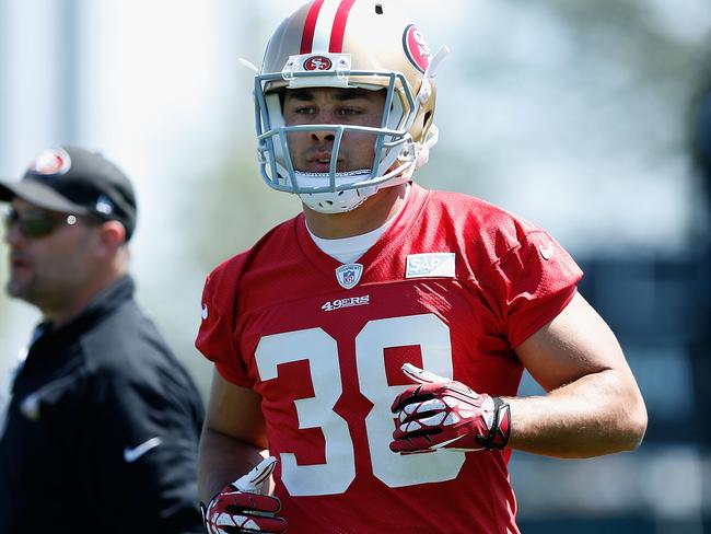 Jarryd Hayne during practice for the San Francisco 49ers.