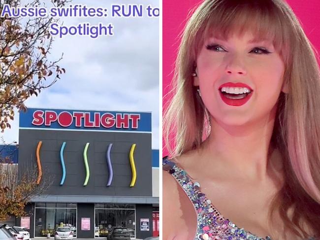 Aussie Swifties are ransacking Spotlight stores. Picture: TikTok, Getty Images.