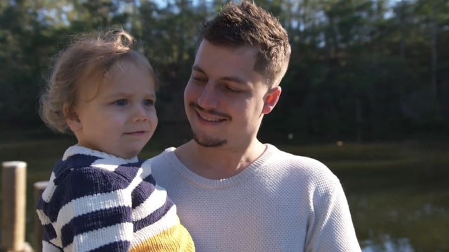 Hunter Allister was attacked by a dingo on Fraser Island when camping with his parents Luke &amp; Sarah Allister. Picture: Ch 9