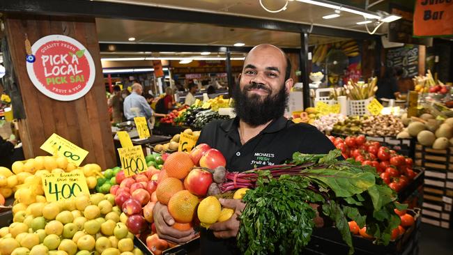 The owner of Micheal’s Fruit and Veg, Saiul Kazi in the Central Market. Picture: Keryn Stevens