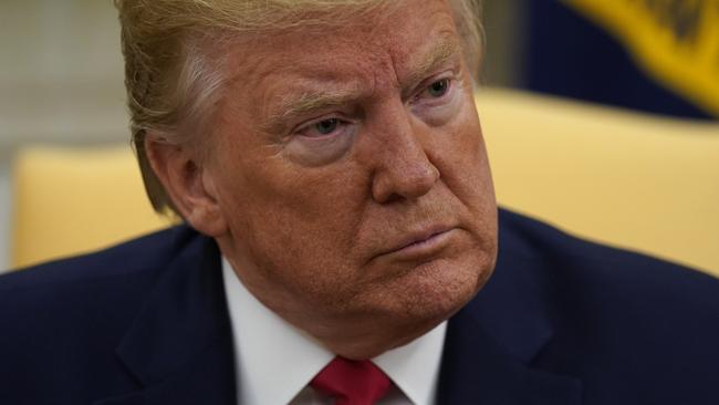 President Donald Trump in the Oval Office today. Picture: Evan Vucci/AP