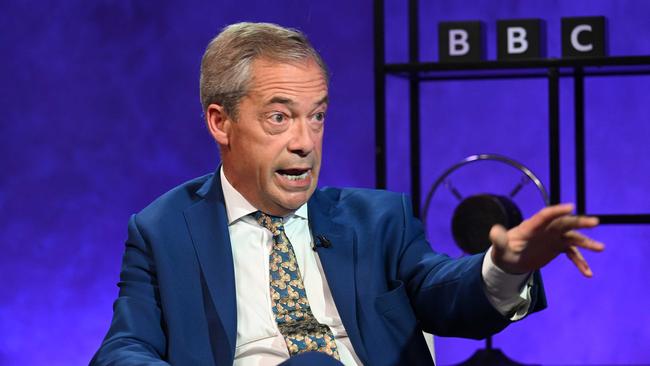 Nigel Farage is interviewed on Friday in London. Picture: BBC via Getty Images