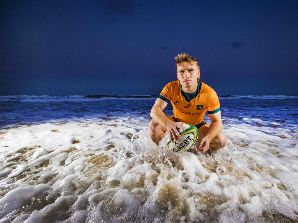 Tate McDermott is ready to make a splash for the Wallabies. Picture: Nigel Hallett