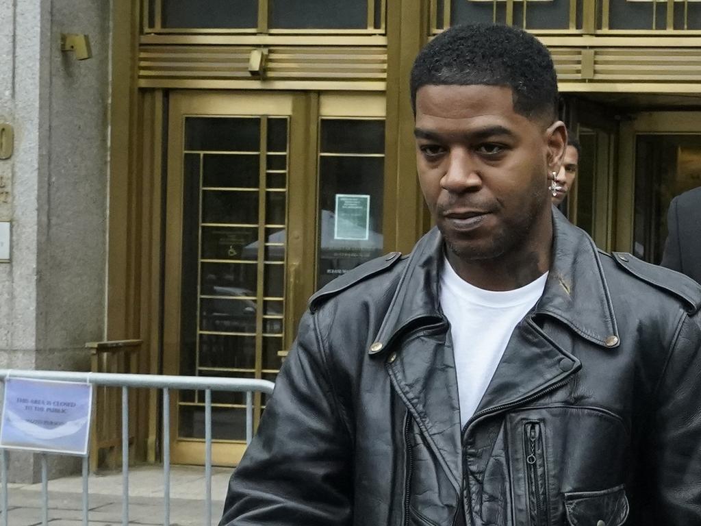 Rapper Kid Cudi leaves the federal court. Picture: AFP.