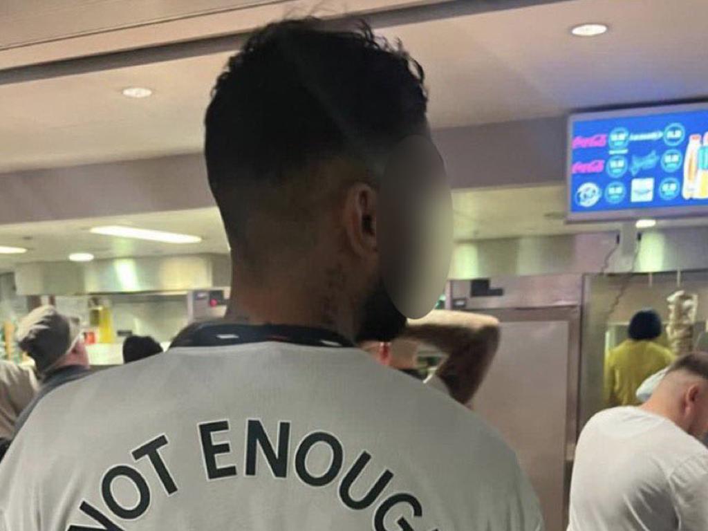 A man with a T-shirt referencing the Hillsborough disaster. Picture: Twitter