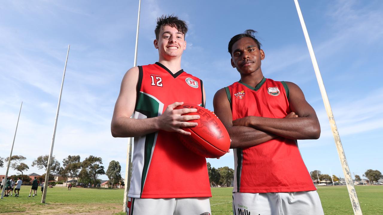 Henley High potential AFL draft pics Bailey Chamberlain and Phoenix Spicer will line up in the All Schools Cup grand final against PAC next Tuesday.Bailey and Phoenix at Henley High School on 18th September 2020. Pic Tait Schmaal.