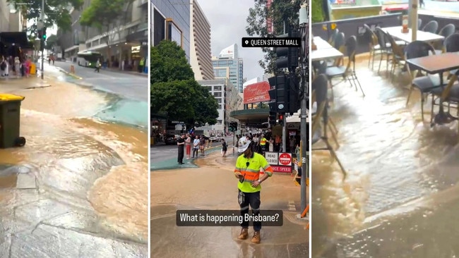 A burst water main has inundated Brisbane CBD