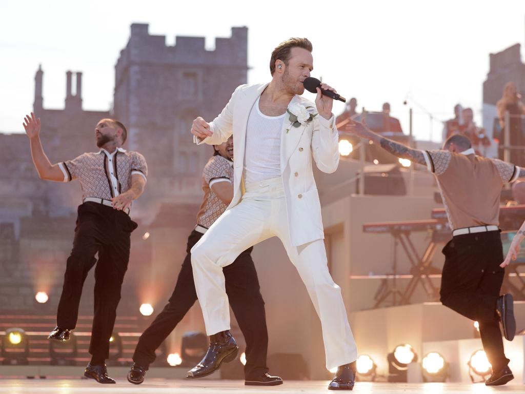 Olly Murs wore all white for his act. Picture: Getty Images