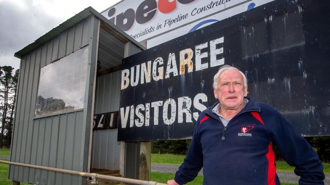 O'Keefe in front of the scoreboard at Bungaree. Pic: Jay Town