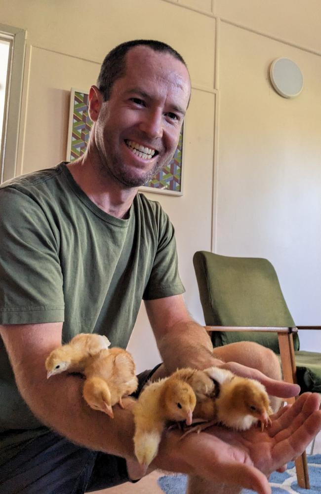 Parap chicken owner Angus Cole-Adams experienced first hand the struggle of keeping a rooster in the suburbs - turning his unwanted alarm clock into a 'delicious succulent meal'. Picture: Supplied.