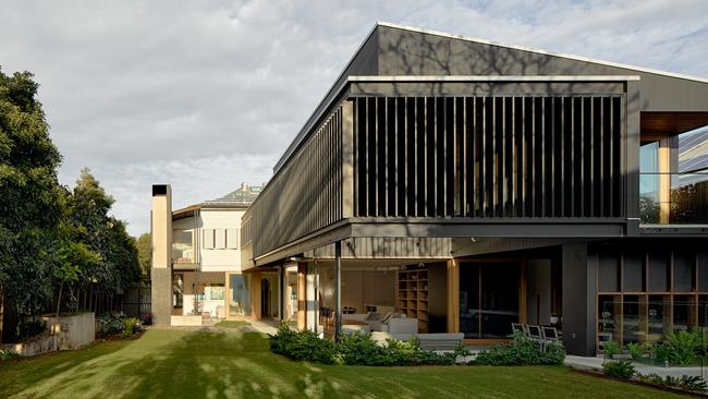 A garden view of the extensive additions to the house. Picture: Brock Beazley