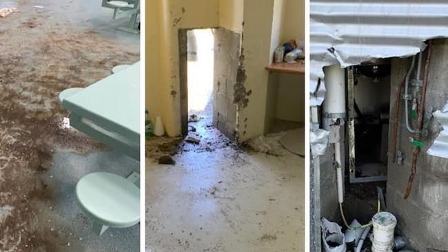 Extensive damage as a result of the 16-hour riots at Capricornia Correctional Centre.