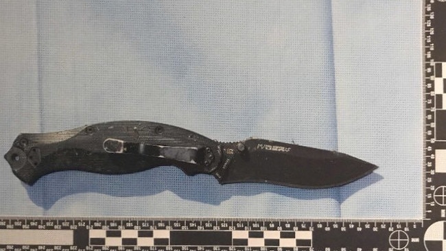 ACT police found this knife in a storm drain in Turner, around 300m from where Pitasoni Ulavalu was allegedly murdered. Picture: Supplied