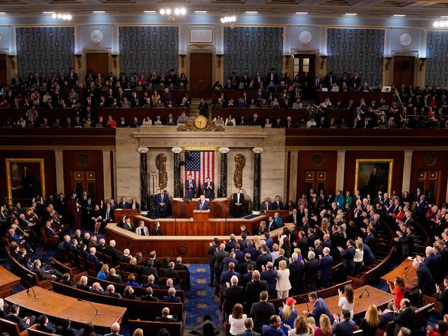 US President Donald Trump speaks during an address to a joint session of Congress at the US Capitol in Washington, DC. Picture: AFP