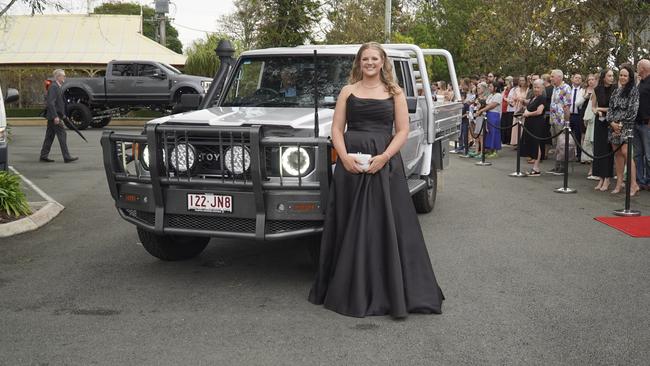 Students arriving in style for the 2024 Glasshouse Christian College formal at Flaxton Gardens.