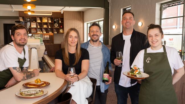 Executive chef Dale Kemp, Bec Moore, Kieran Spiteri, Ben Argentino and head chef Emma Kaye. Picture: Jason Edwards