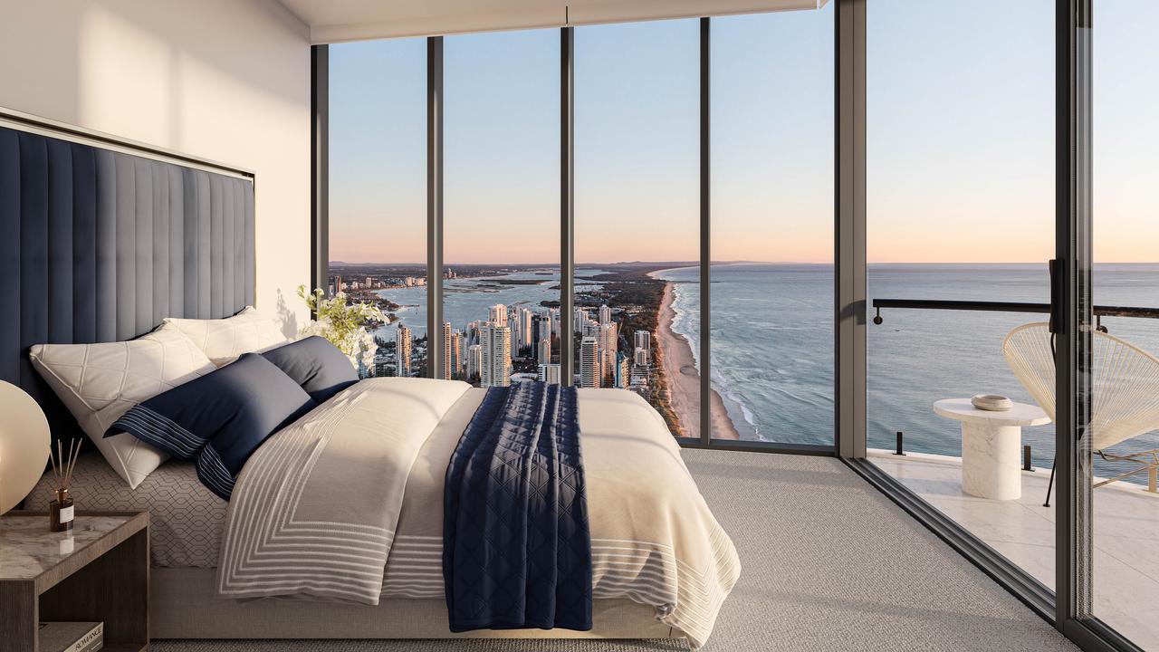 Meriton Iconica’s view of the Gold Coast shoreline.