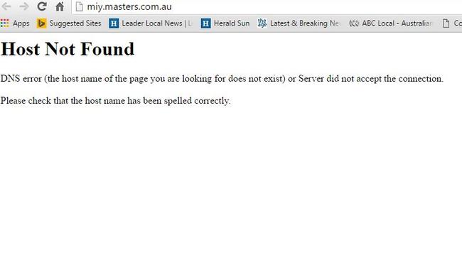 Masters has “no idea” what’s happening with its websites.