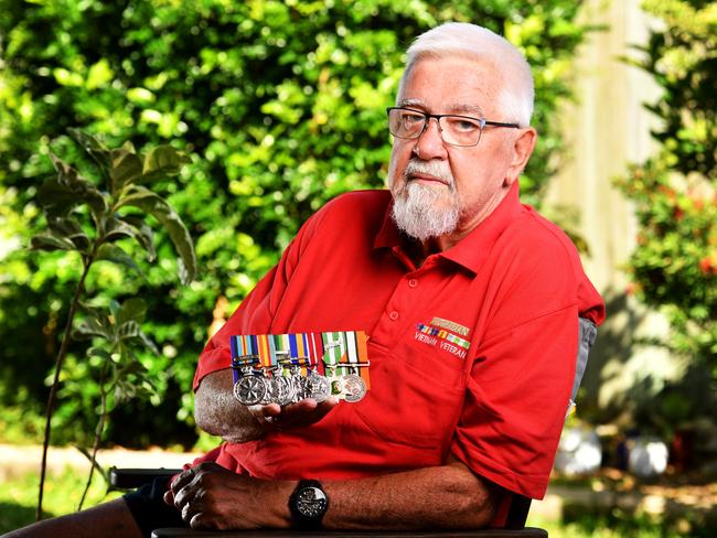 Vietnam veteran Garry McGlone speaks about his time during the battle of Nui Le, 49 years ago. Picture: Alix Sweeney