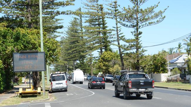 Heavy traffic in Byron Bay on Monday, November 23, 2020. The town has been busy as school-leavers prepare to celebrate an informal schoolies and other travellers have been flocking to the seaside town. Picture: Liana Boss