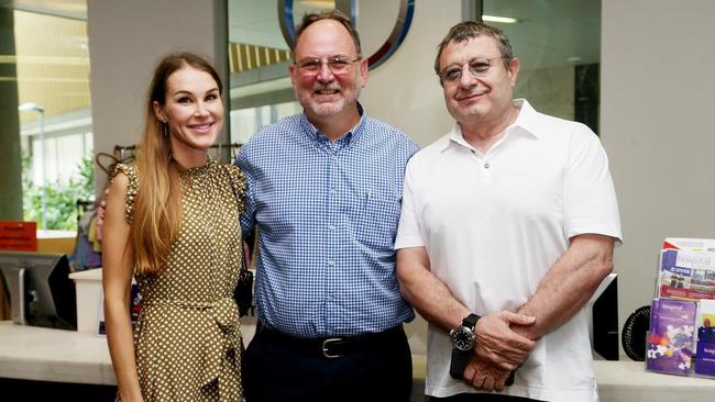 Violetta Sekler and Alex Sekler with Far North Queensland Hospital Foundation chair Dr Ken Chapman (centre), after donating $650,000 to the foundation’s coronavirus appeal.