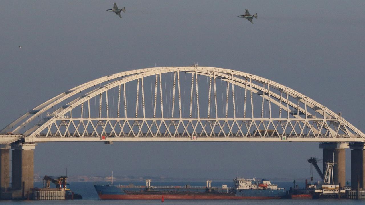 All that was needed was a single tanker under the new Crimean bridge to block any access from eastern Ukraine to open sea. Picture: REUTERS/Pavel Rebrov.