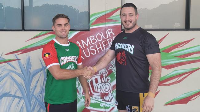 New Nambour recruit Jaiden Zanchetta alongside head coach and captain Marty Cordwell. Picture: Facebook.