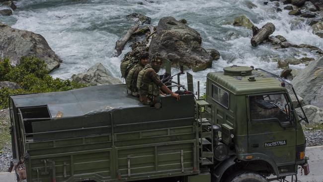 Indian reinforcements head to the Galwan Valley last september. Picture: AFP