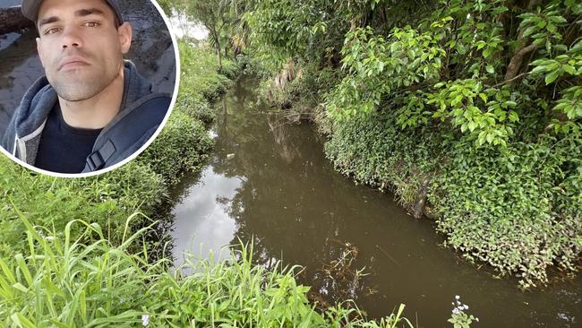 Ronald Charles Canning and the drain he allegedly tried to drown Sergeant Mark Maxwell in. Picture: Facebook/NewsLocal/David Bonaddio