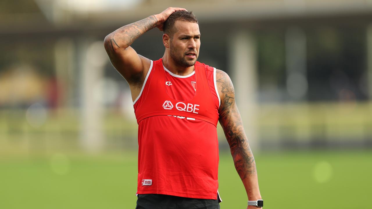 Lance Franklin has suffered a hamstring setback. Picture: Brendon Thorne