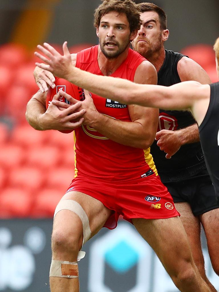 Levi Casboult during a hitout with the Gold Coast Suns at Metricon Stadium.