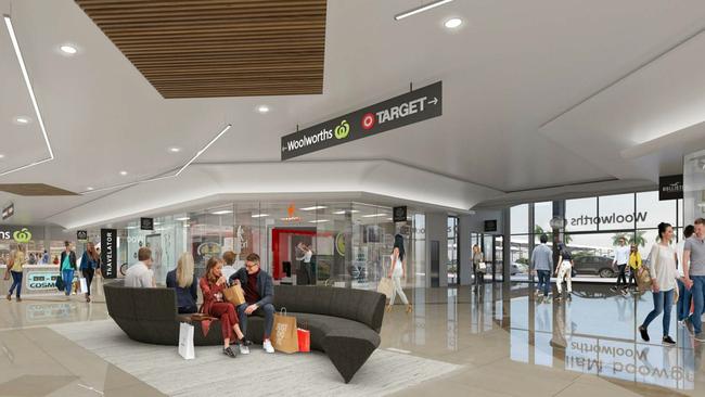 An artist’s impression of the inside of the new-look Springwood Mall.