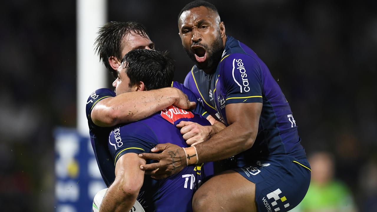 The Storm remain favourites to win back-to-back premierships. Picture: Albert Perez/Getty Images