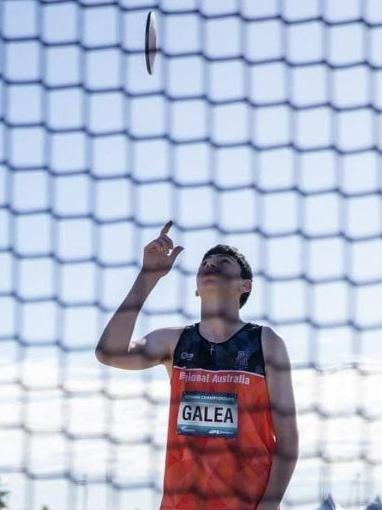 James Galea's experience at the Oceania Championships in June last year would spark a period of rapid improvement, with his throw increasing by 12 metres over the next six months. Picture: supplied.