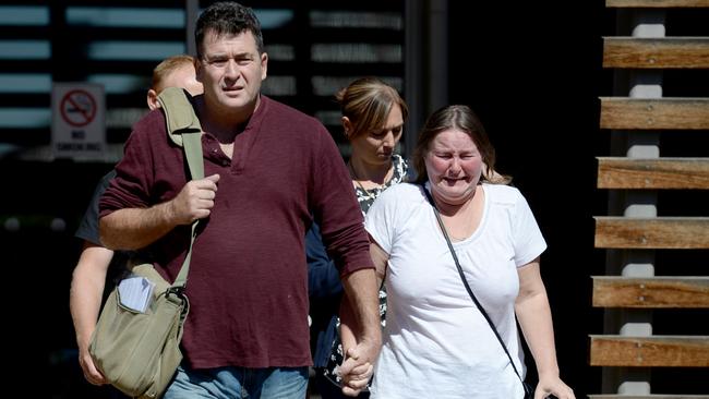 Natasha Turnbull’s parents Kieren Turnbull and Michelle Cholodniuk at Port Augusta Courthouse after sentencing submissions for Michael Frank Knowles. Photo: Naomi Jellicoe.