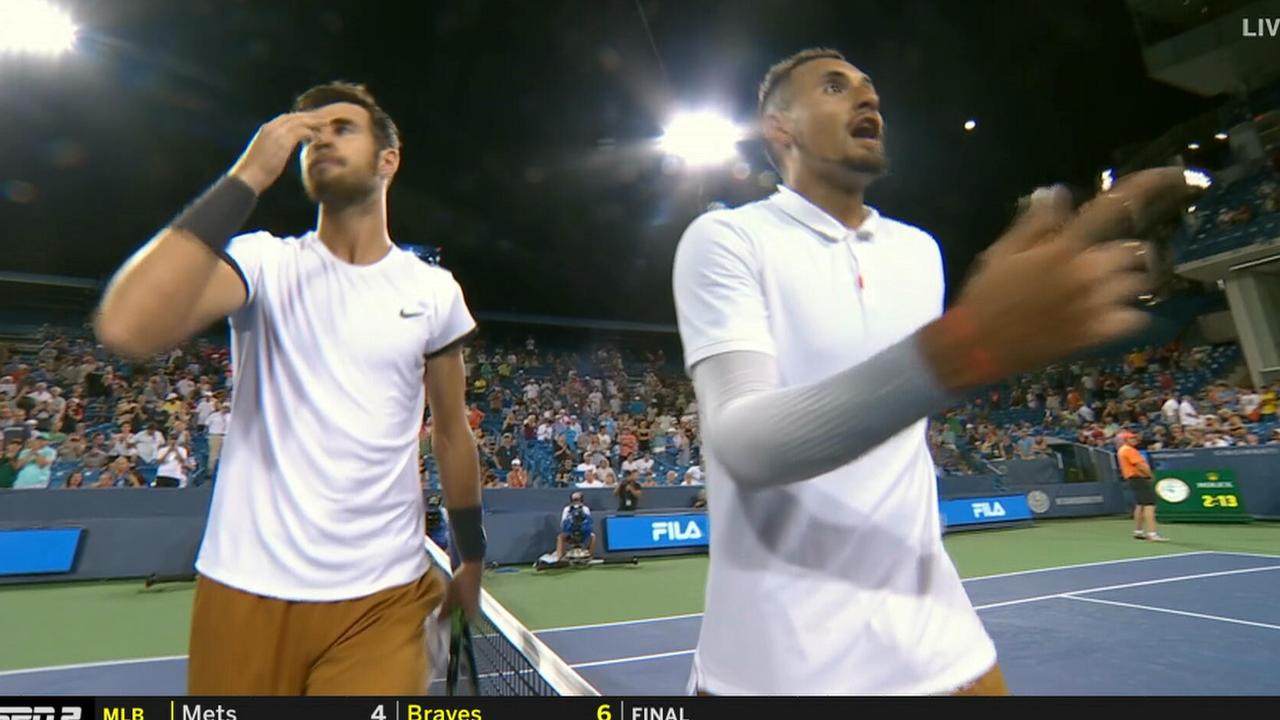 Nick Kyrgios takes aim at the chair umpire.