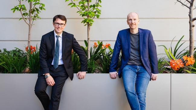 Myriota co-founders Dr Alex Grant and Dr David Haley. Picture: Rosina Possingham.