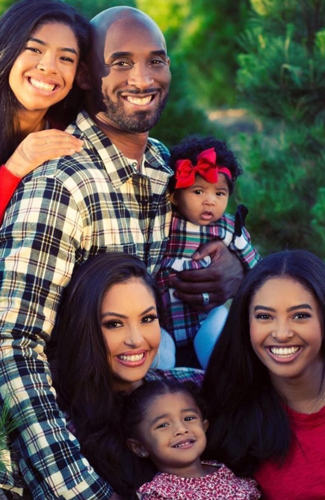 Kobe Bryant with Gianna, left, and his family. Picture: Instagram