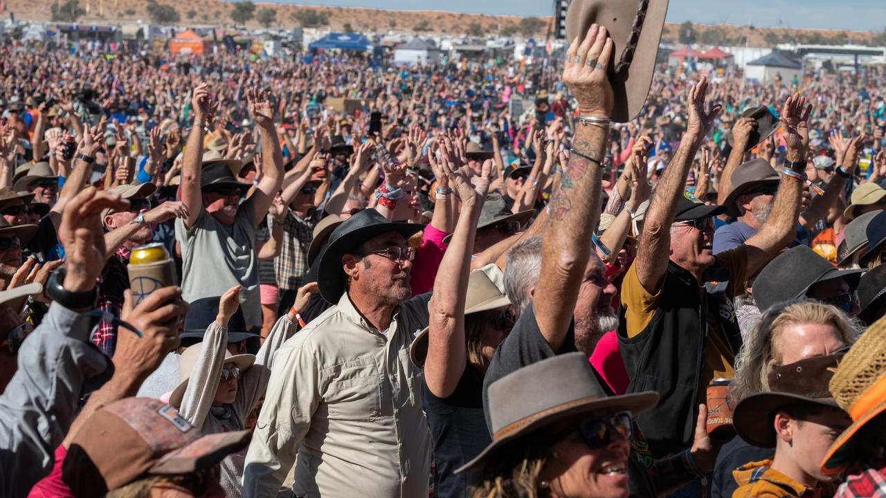 Wild scenes at the world’s most remote music festival. Picture: Marc Grimwade/Getty Images.