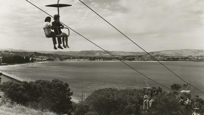 Granite Island’s chairlift in the mid-1970s.