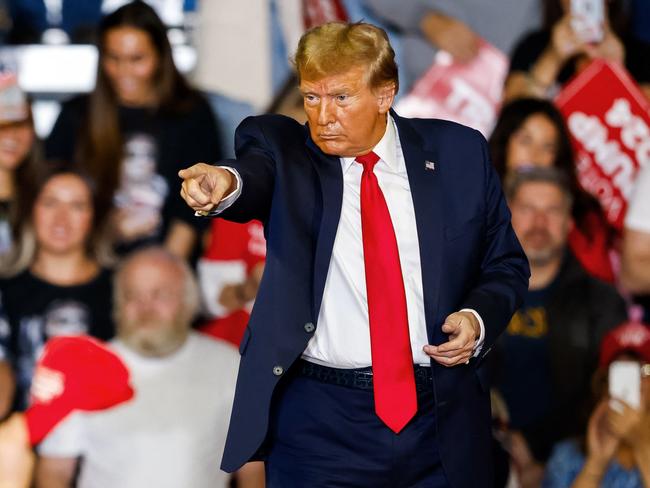 Former US president and 2024 presidential hopeful Donald Trump attends a Get Out the Vote Rally in Conway, South Carolina. Picture: AFP