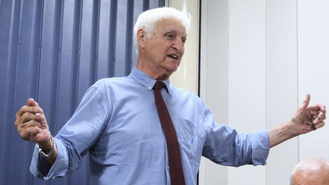 Member for Kennedy, Bob Katter addresses the audience at the Mareeba Leagues Club earlier this week. Picture: Samuel Davis