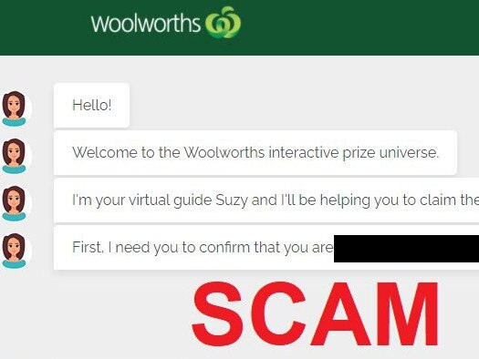 Shoppers have posted to social media about  scammers posing as Woolworths requesting personal information. Picture: Supplied via NCA NewsWire