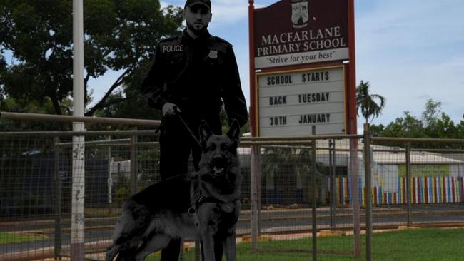 NT education: MacFarlane Primary School hires security, patrol dog amid spike in break-ins.