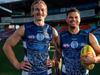 Tom Stewart and Brandan Parfitt ahead of the Gold Coast Suns AFL faceoff with Geelong at TIO Stadium. Picture: Pema Tamang Pakhrin