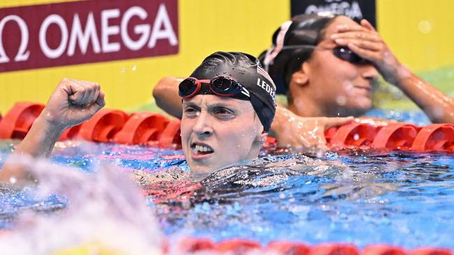 Winning never gets old for Katie Ledecky. (Photo by Philip FONG / AFP)