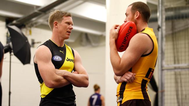 How do you decide between the mercurial Jack Riewoldt and goal machine Jarryd Roughead? Picture: AFL Media/Getty Images