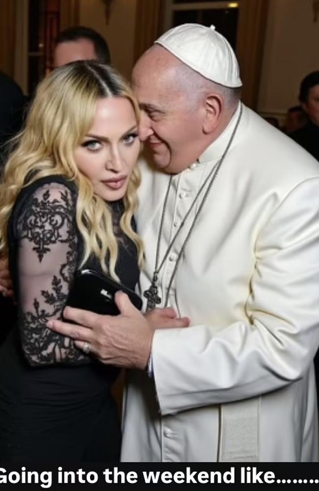 Madonna angered fans with her AI Pope photos. Picture: Instagram/@madonna