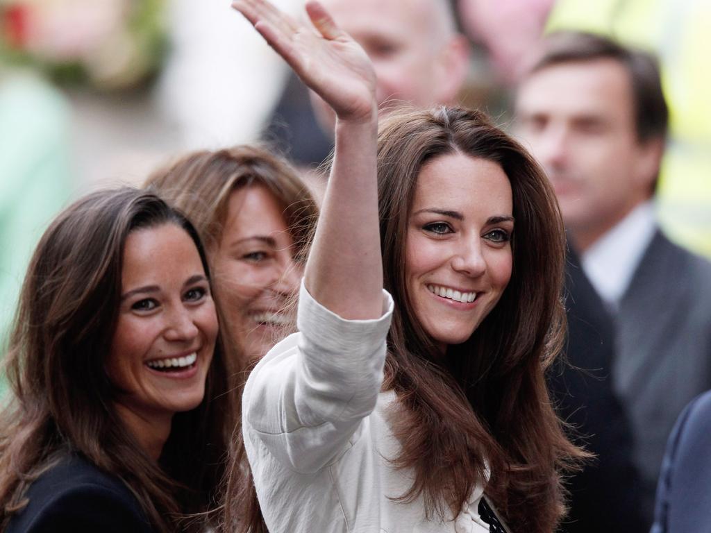 Kate, with her mother Carole and sister Pippa. The Duchess of Cambridge will reportedly spend Christmas with her family. Picture: Getty Images