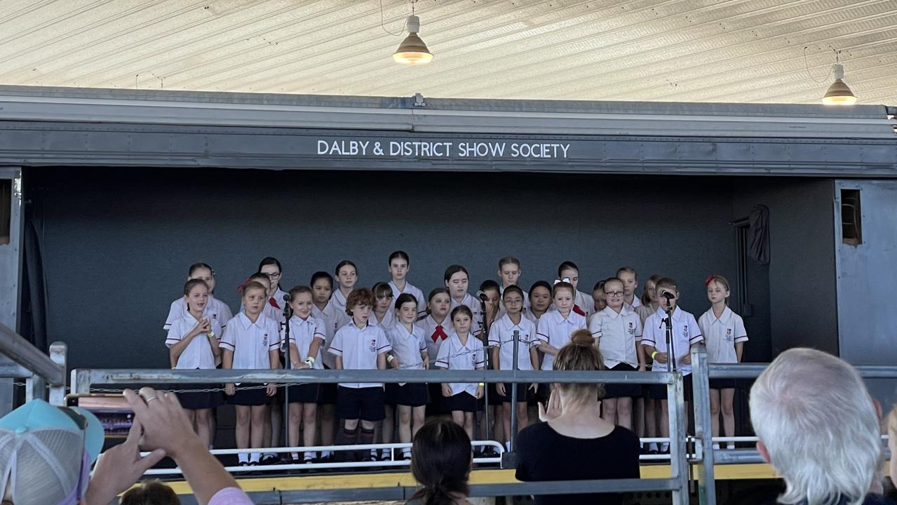 School choir performing at the Dalby Show 2022 Picture: Emily Devon